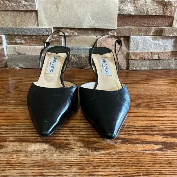 Jimmy Choo Black Patent Leather Slingback - Picture 2 of 9